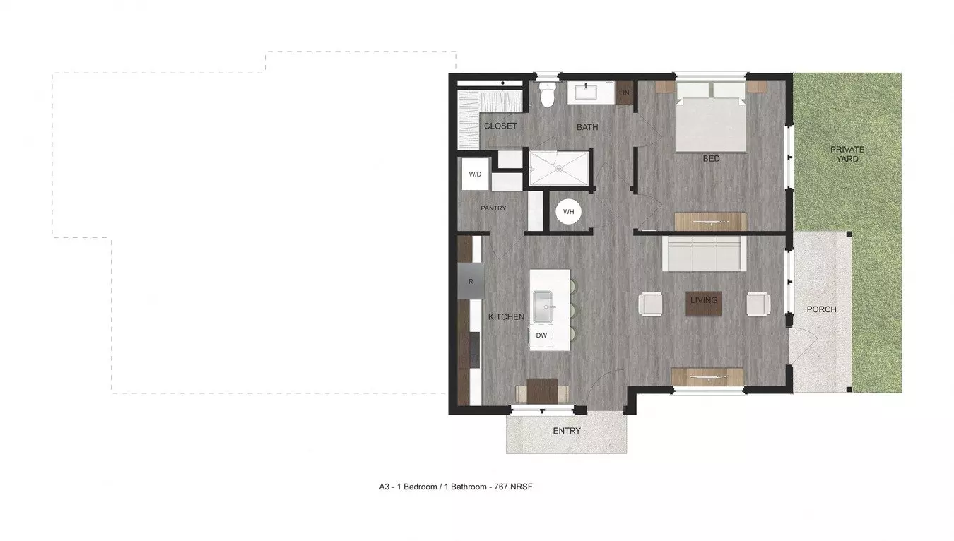 1 Bed • 1 Bath 323 floor plan