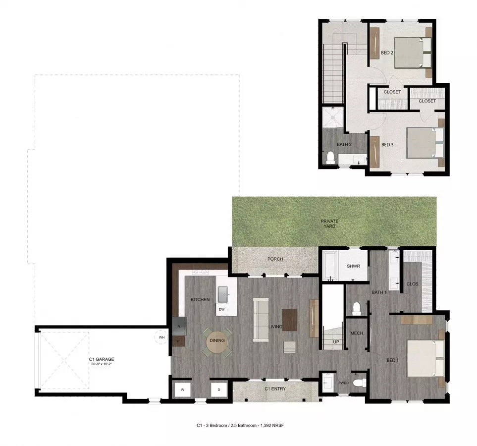 3 Beds • 2 Bath 218 floor plan