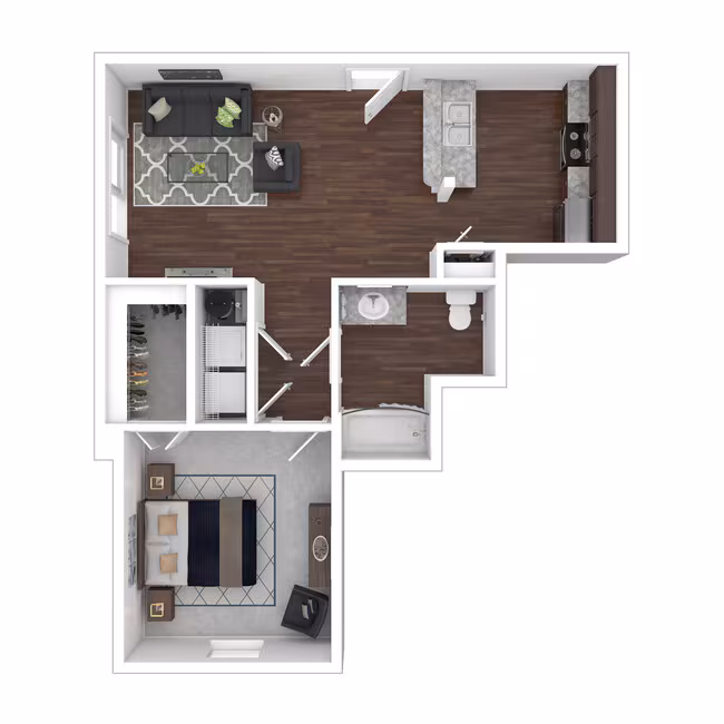 1 Bed • 1 Bath 9311DR floor plan