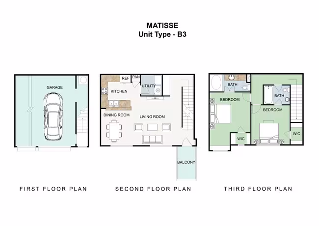 2 Beds • 2 Bath 4310 floor plan