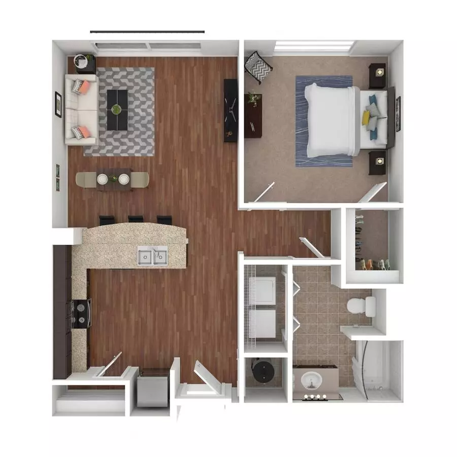 1 Bed • 1 Bath 118 floor plan