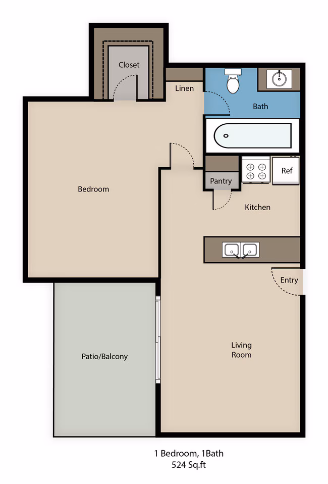 1 Bed • 1 Bath 213 floor plan