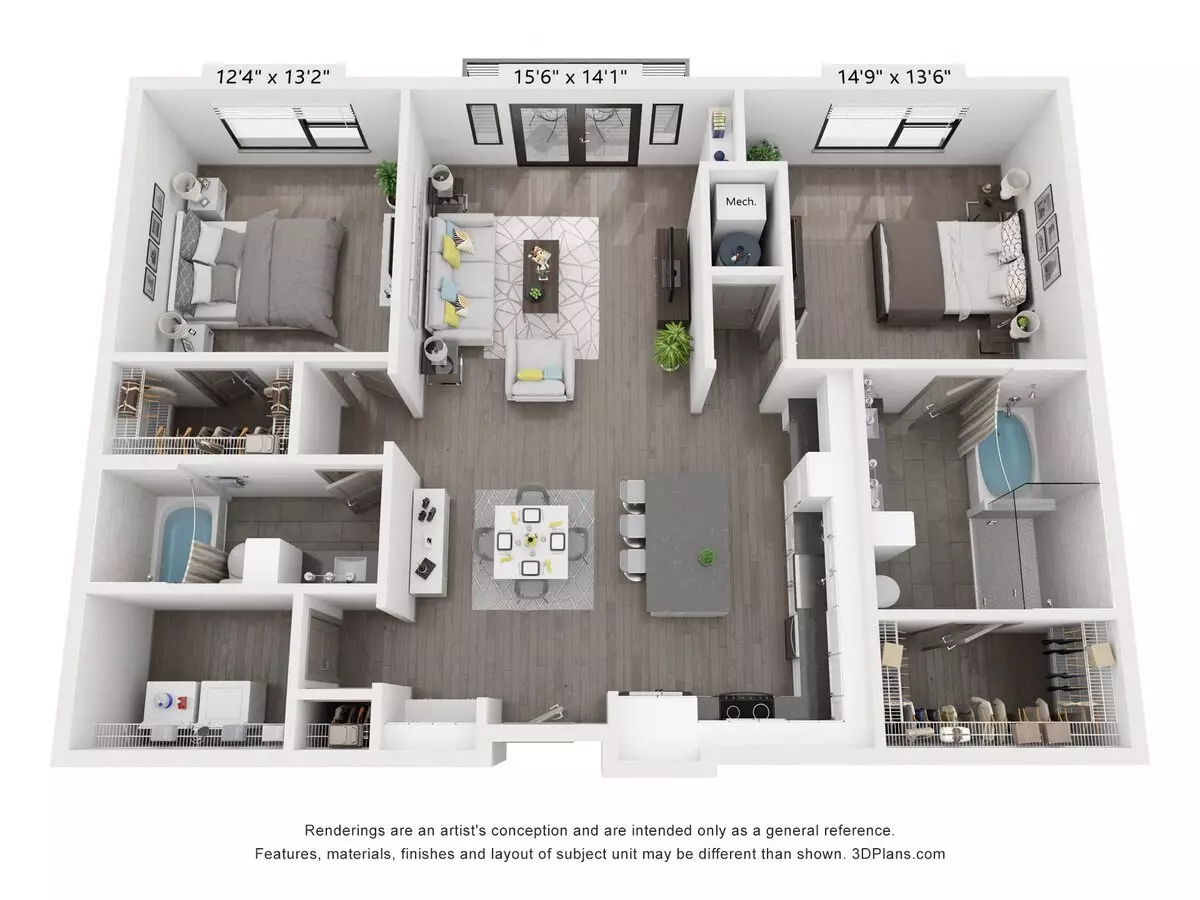 2 Beds • 2 Bath 326 floor plan