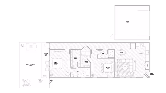 2 Beds • 2 Bath 1116 floor plan