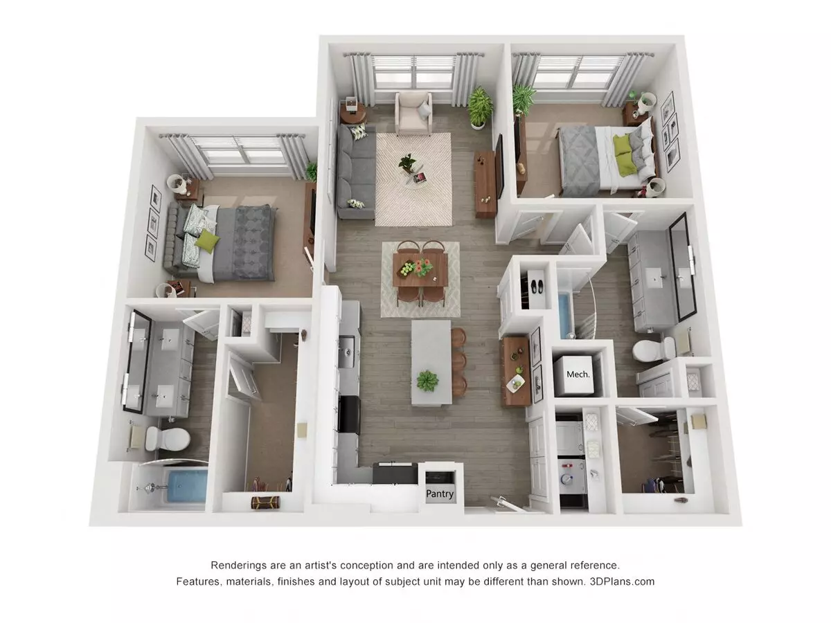 Unit 3302N 1202S floor plan
