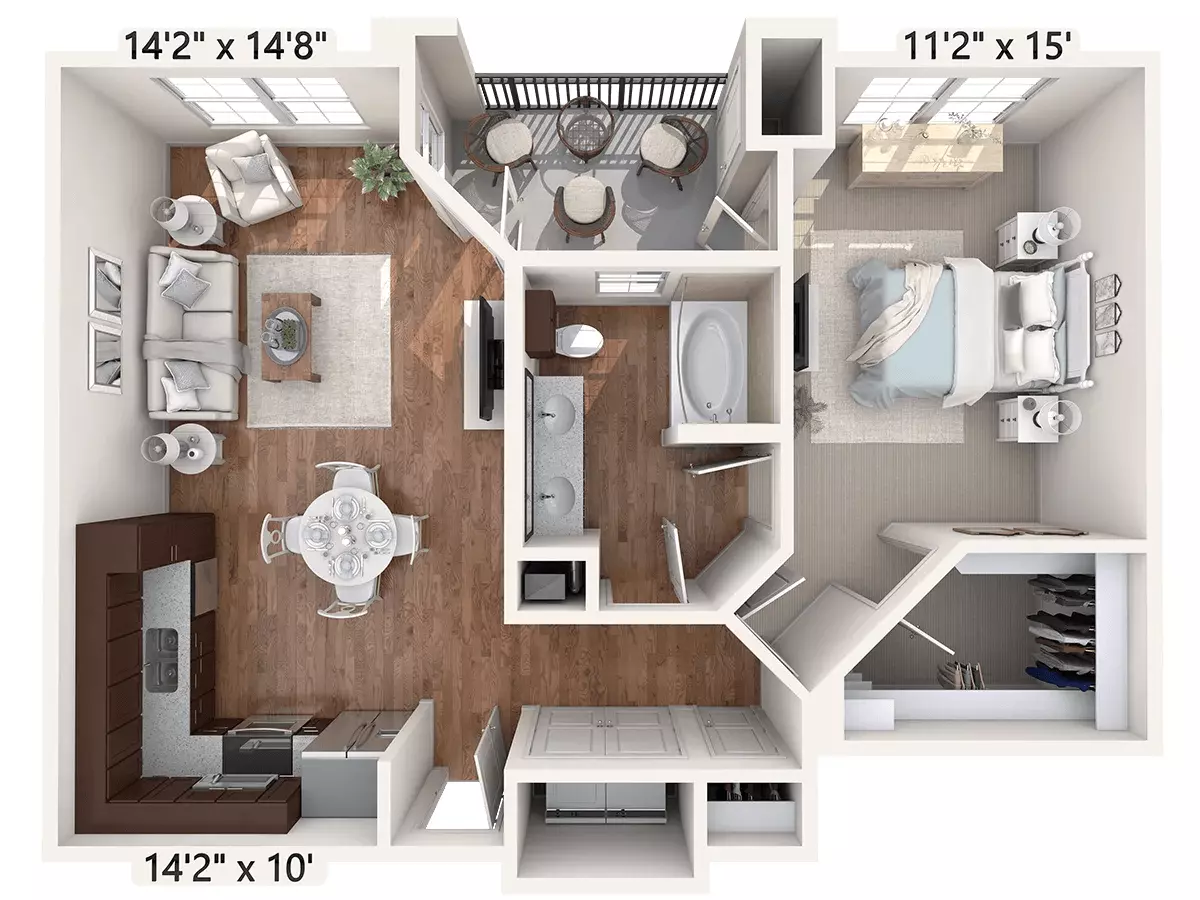1 Bed • 1 Bath 4207 floor plan