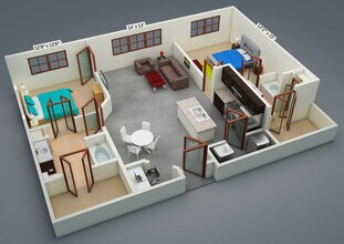 2 Beds • 2 Bath 22408 floor plan