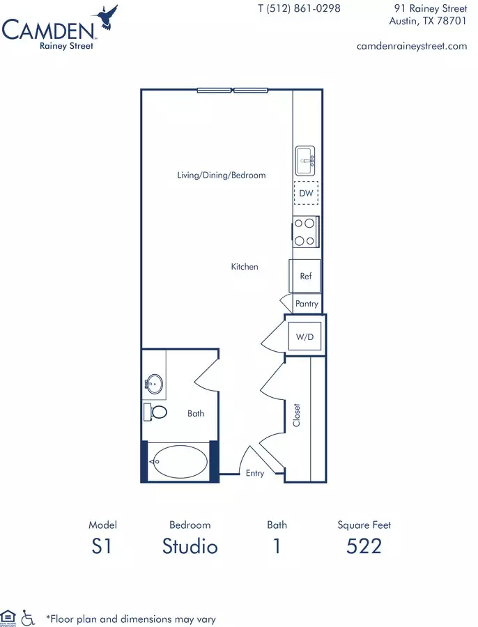 Studio • 1 Bath 540 floor plan
