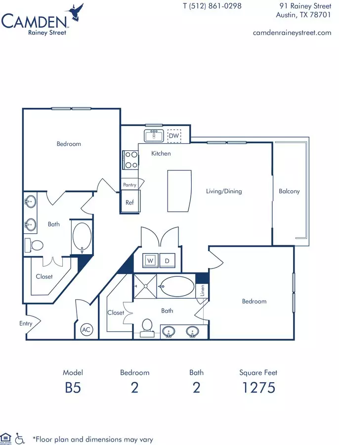 2 Beds • 2 Bath 218 floor plan