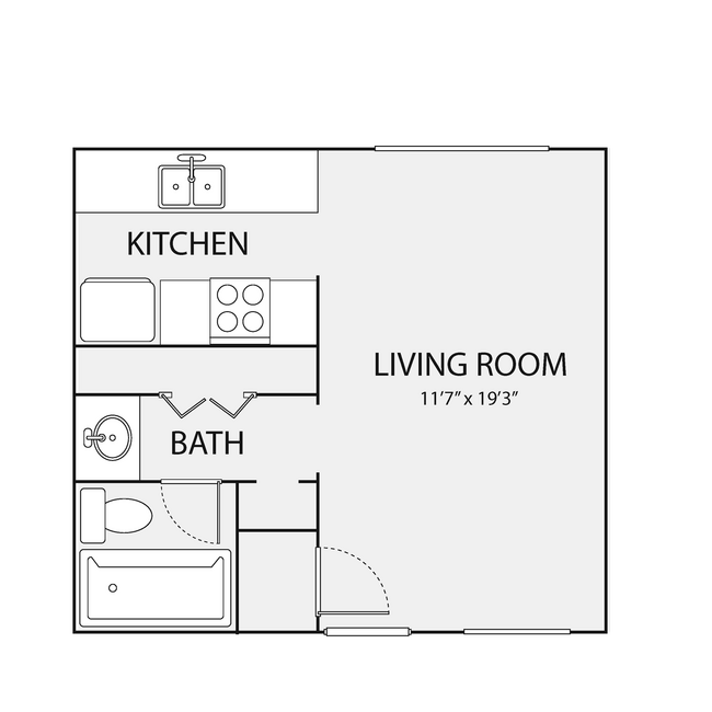 Studio • 1 Bath ABB-1-124 floor plan