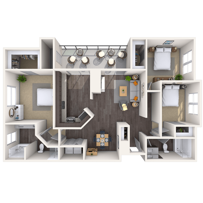 3 Beds • 2 Bath 09931 floor plan
