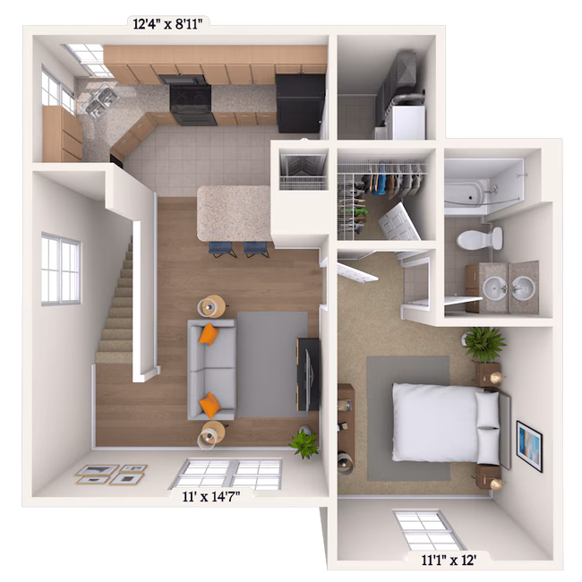 1 Bed • 1 Bath 0116211 floor plan