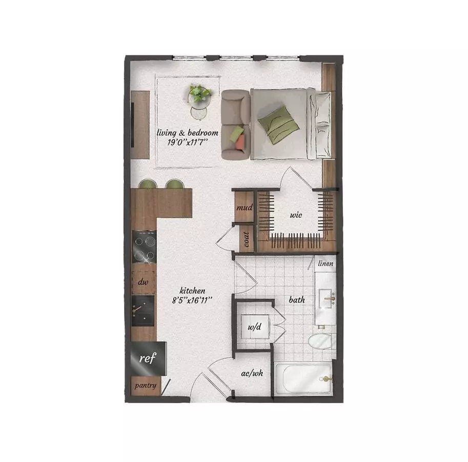 Studio • 1 Bath 1553 floor plan
