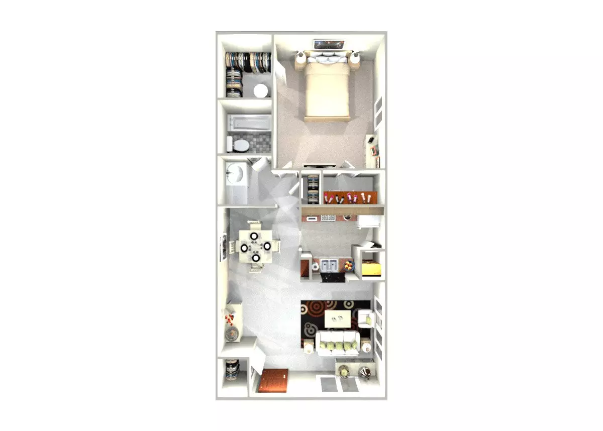 1x1A - Income Restricted B116 floor plan