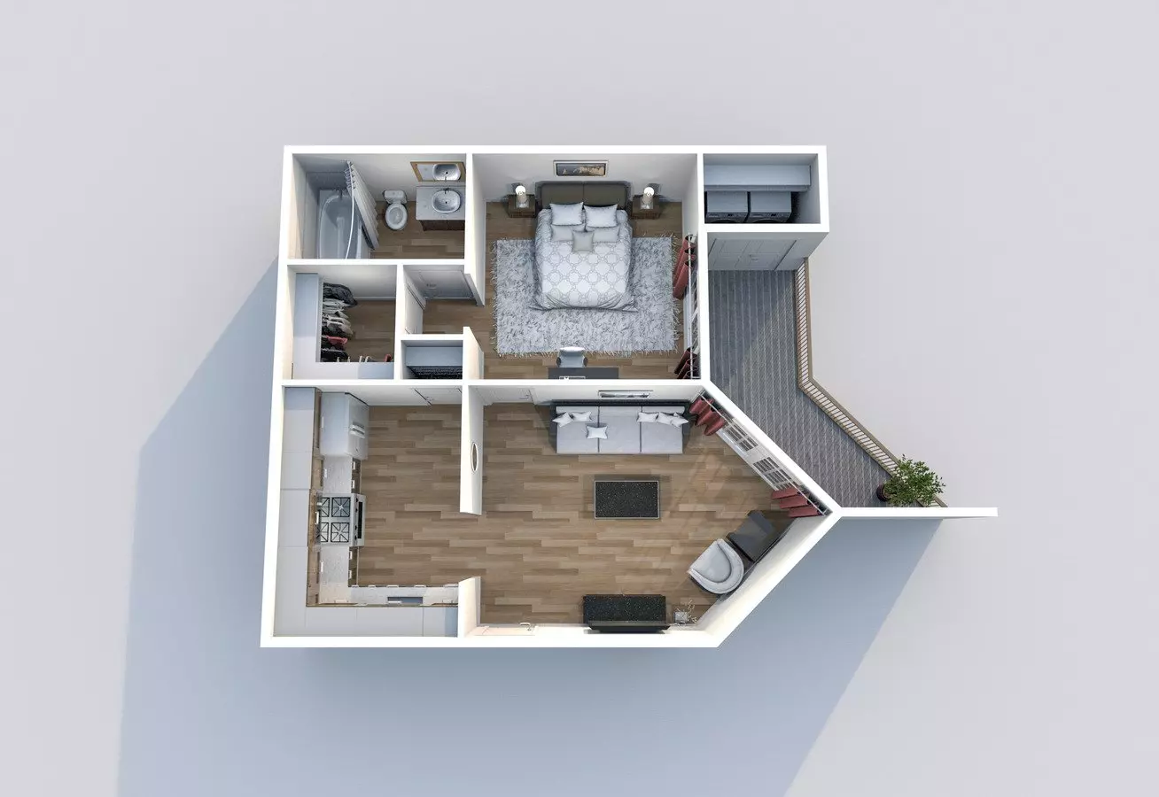 1 Bed • 1 Bath 927 floor plan