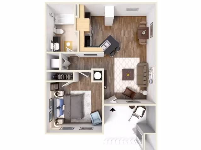 1 Bed • 1 Bath 1604 floor plan