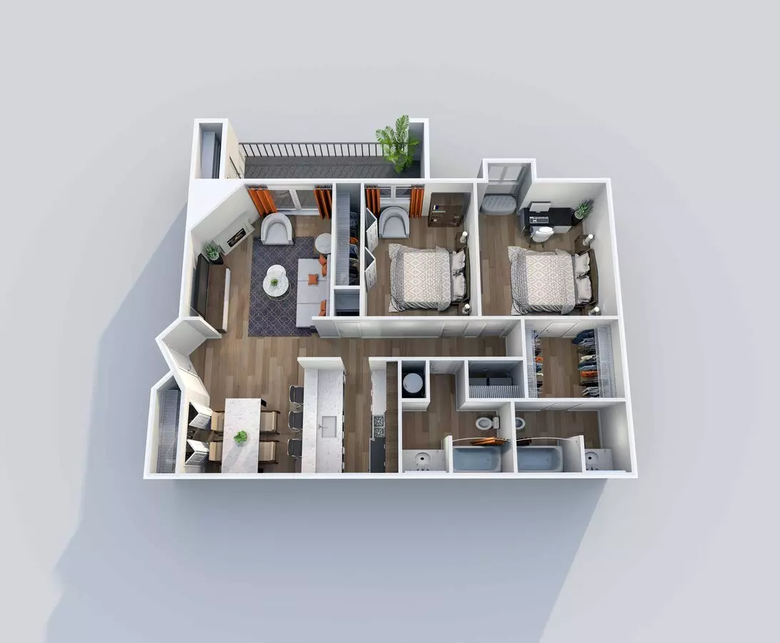 2 Beds • 2 Bath 3125 floor plan