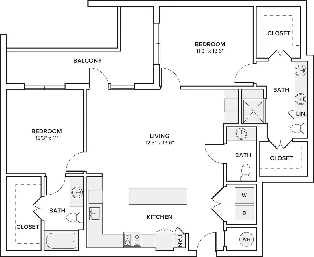 2 Beds • 2 Bath 253 floor plan