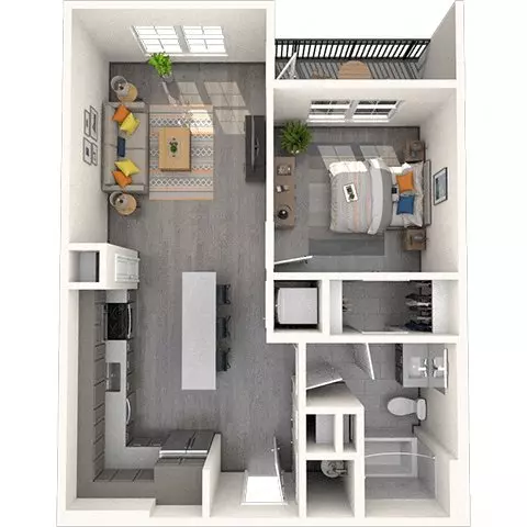 A1 1X1 678-696 SF 12206 floor plan