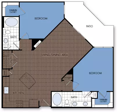 2 Beds • 2 Bath 1015 floor plan