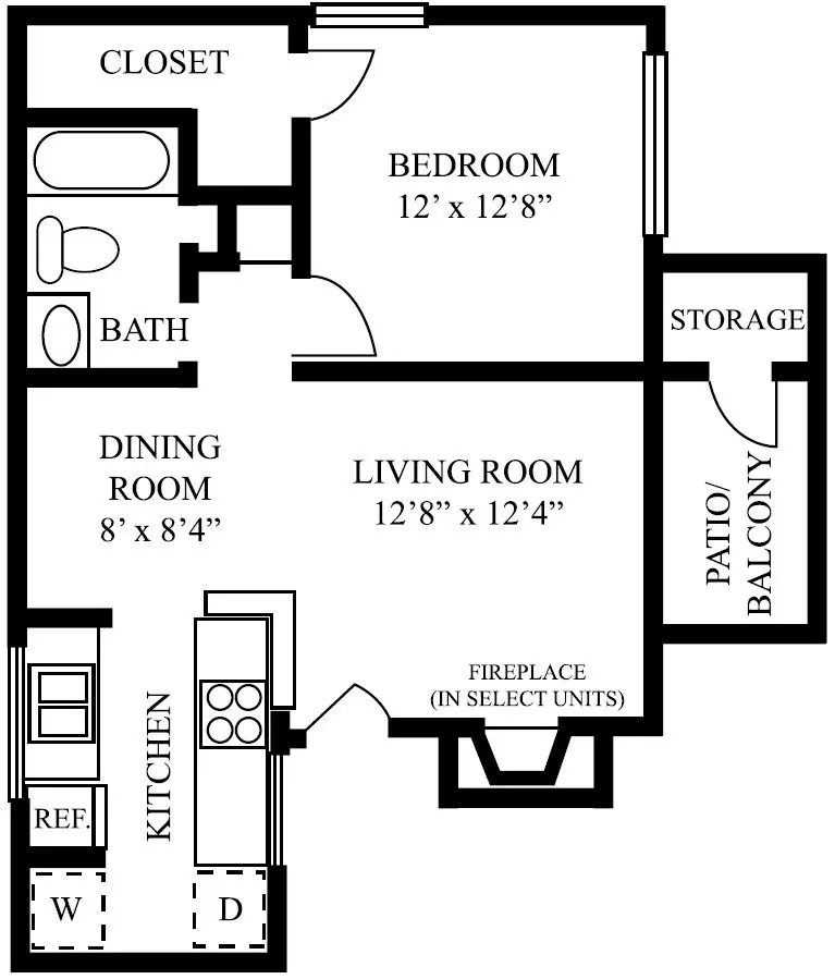 1 Bed • 1 Bath 3003 floor plan