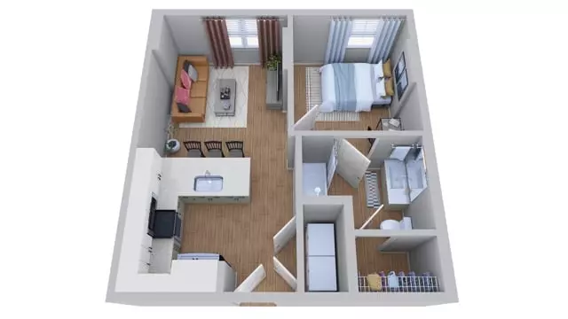 1x1 A Private floor plan