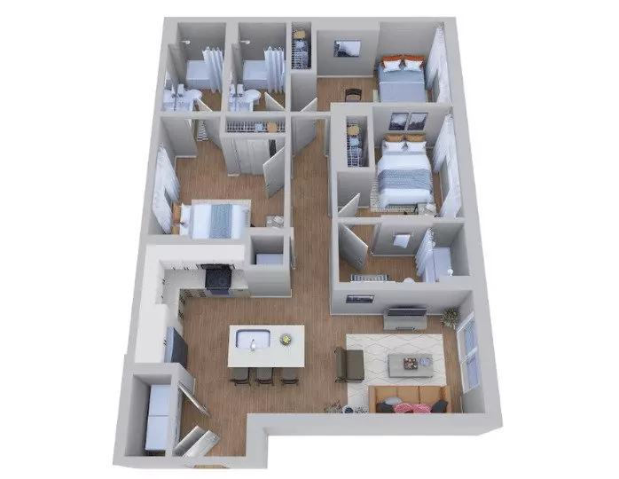 3x3 A Private floor plan