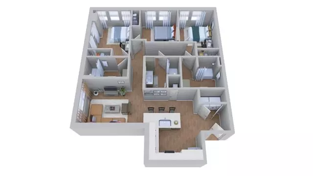 3x3 A Private floor plan