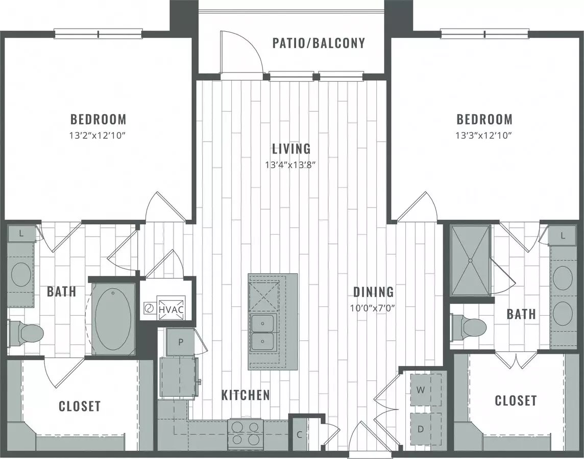 2 Beds • 1 Bath 483 floor plan