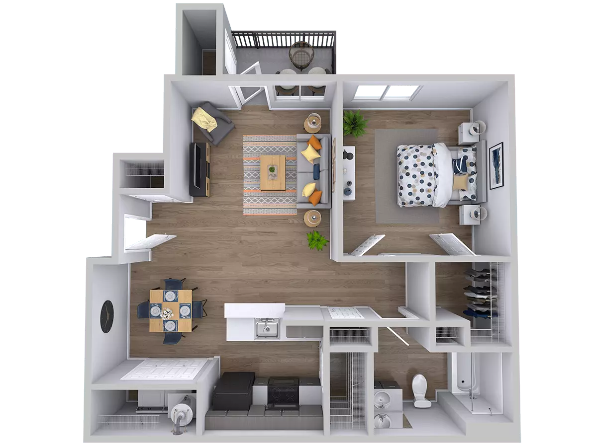 1 Bed • 1 Bath 0811 floor plan