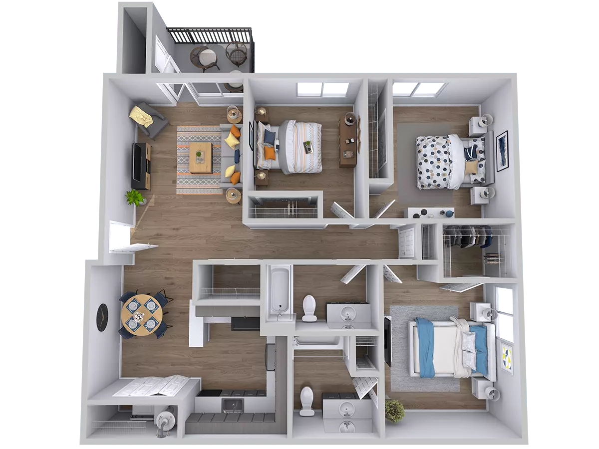 3 Beds • 2 Bath 0121 floor plan