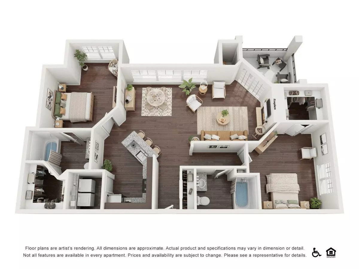 2 Beds • 2 Bath 05-0531 floor plan