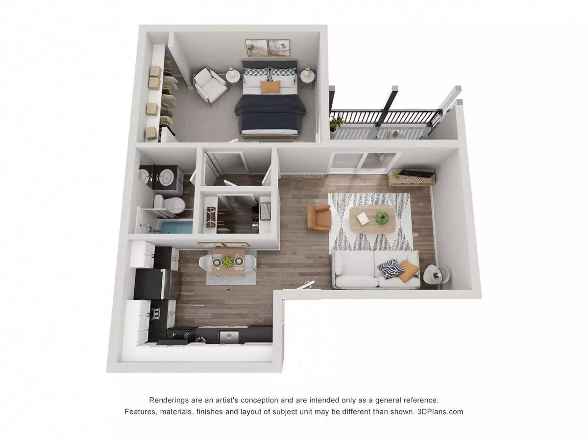 1 Bed • 1 Bath 241 floor plan