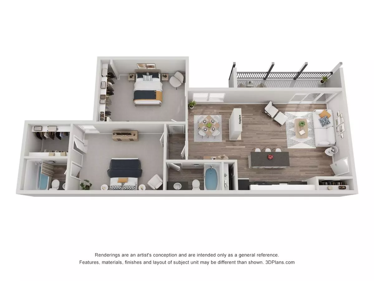 2 Beds • 2 Bath 204 floor plan