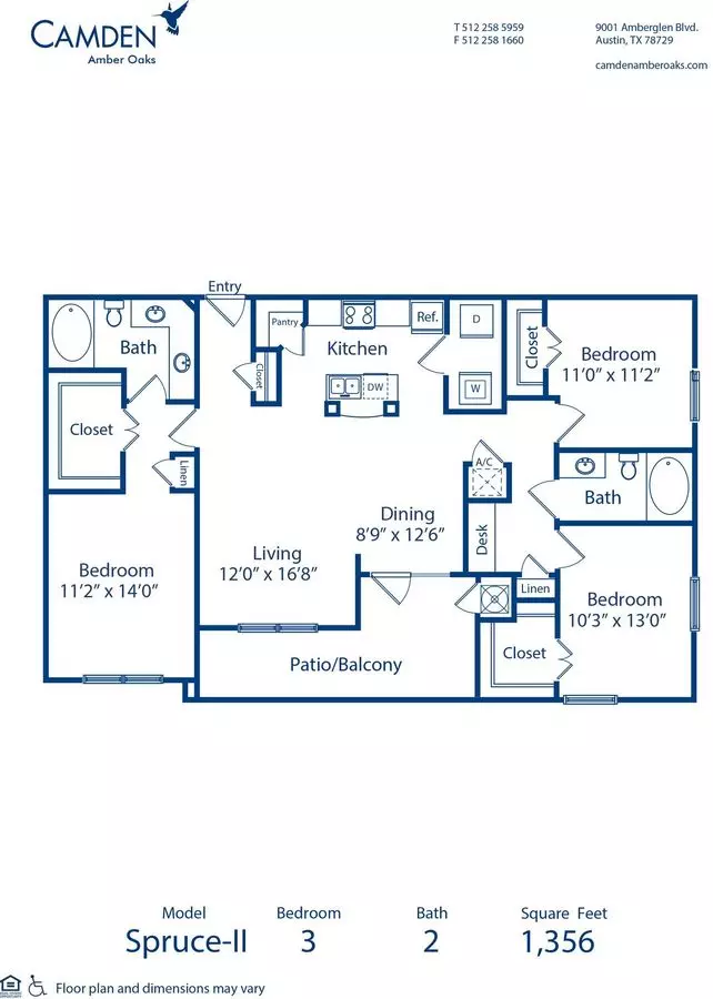 3 Beds • 2 Bath 11210 floor plan