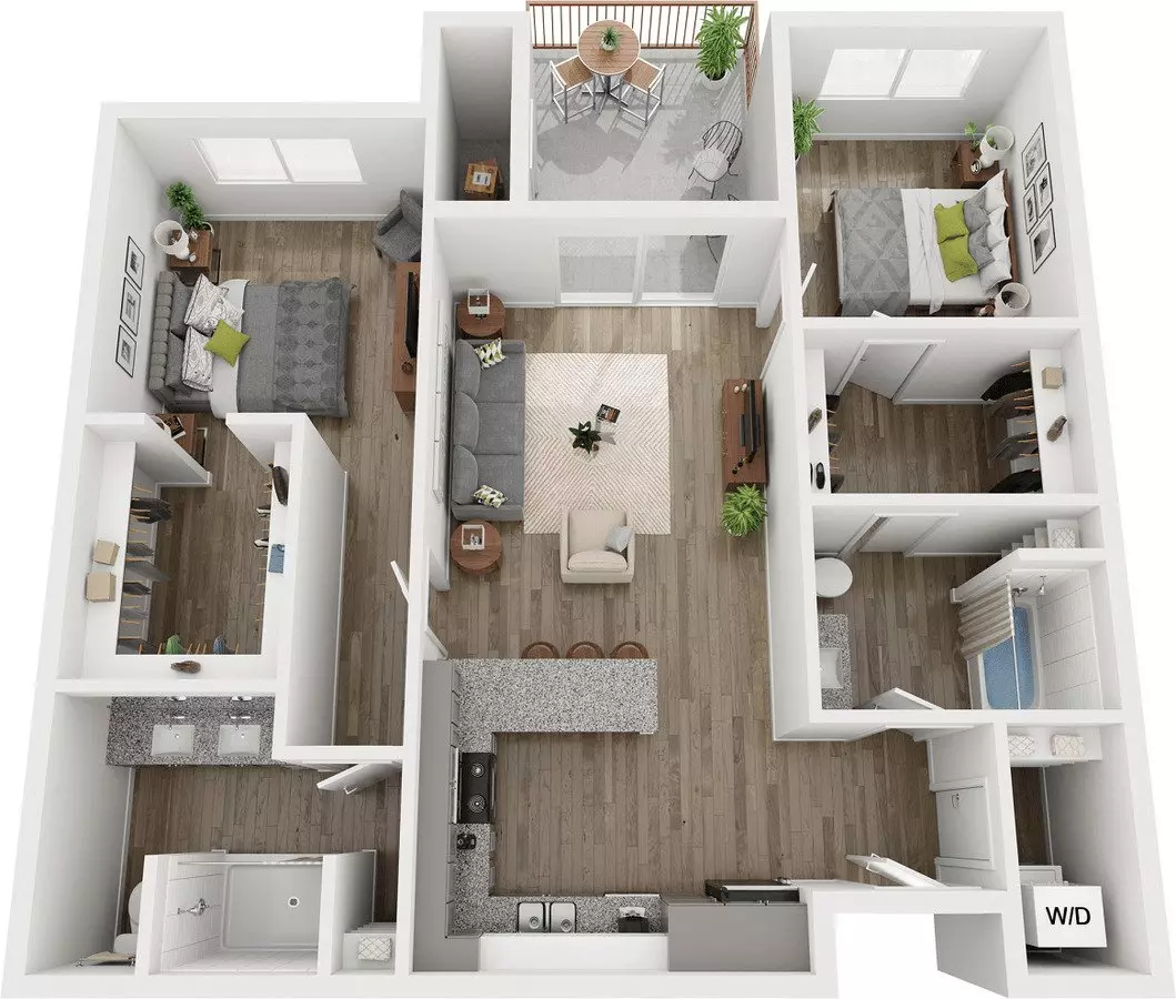 2 Beds • 2 Bath 1244 floor plan
