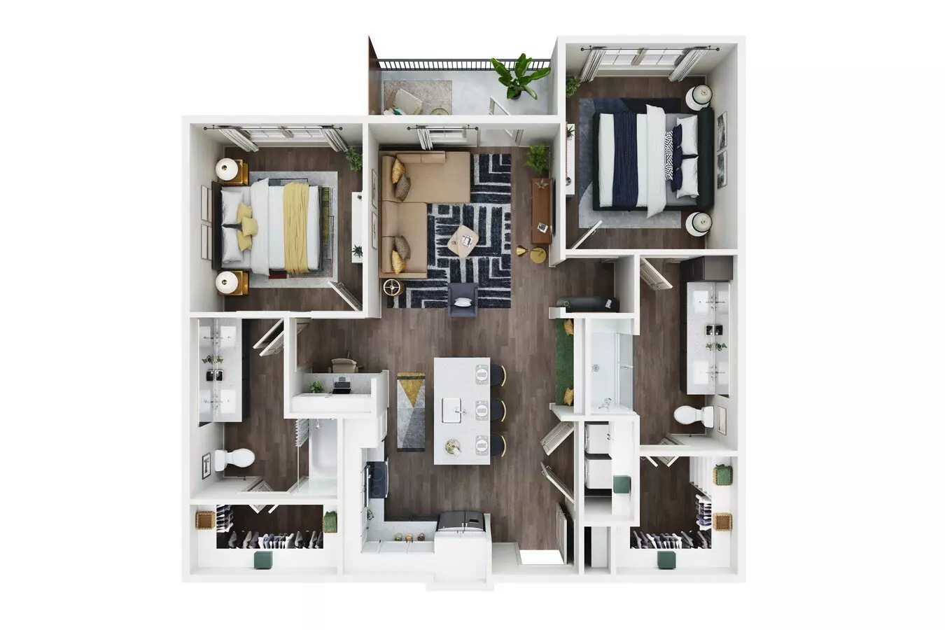 2 Beds • 2 Bath 2106 floor plan