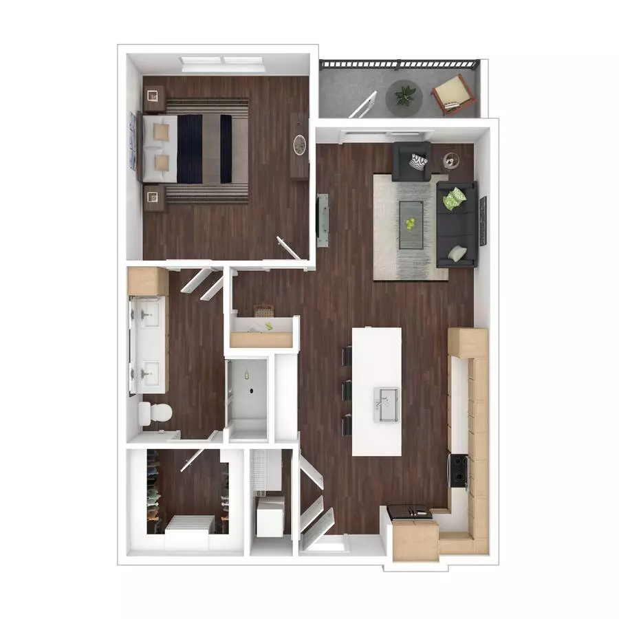 1 Bed • 1 Bath 1351 floor plan