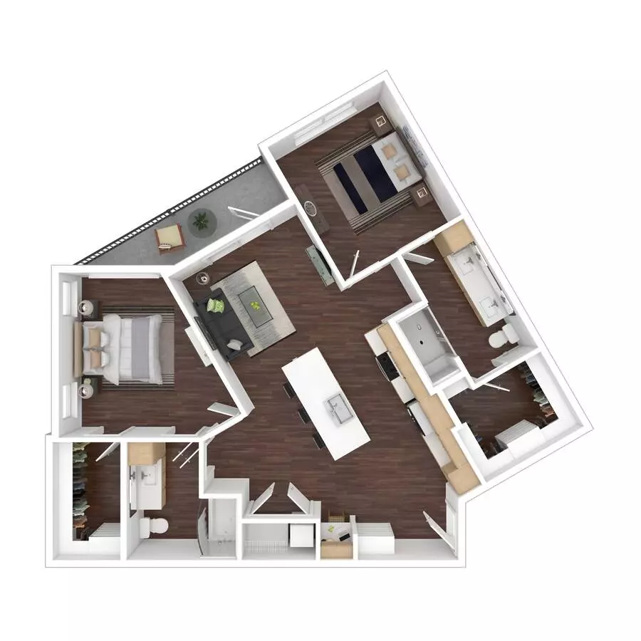 2 Beds • 2 Bath 1413 floor plan