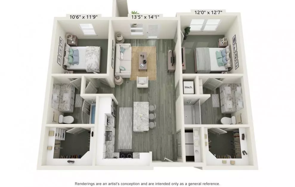 2 Beds • 2 Bath 5312 floor plan