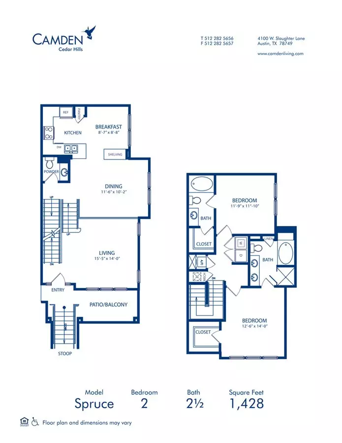 2 Beds • 2 Bath 07302 floor plan