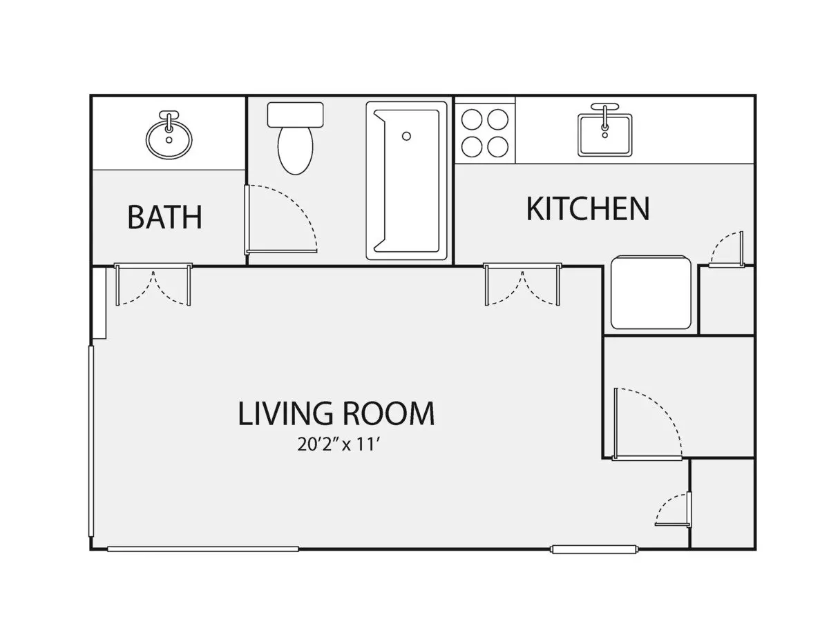 Studio • 1 Bath opaEFF1 floor plan