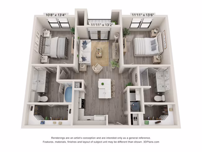 2 Beds • 2 Bath 6318 floor plan