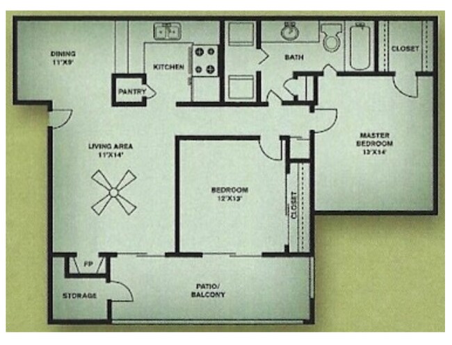 2 Beds • 2 Bath 1405 floor plan