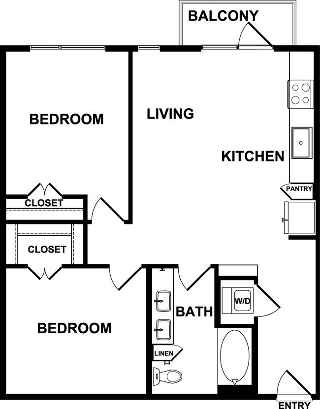 2 Beds • 1 Bath 2329 floor plan