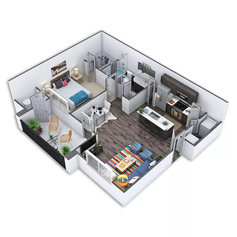 1 Bed • 1 Bath 10211 floor plan