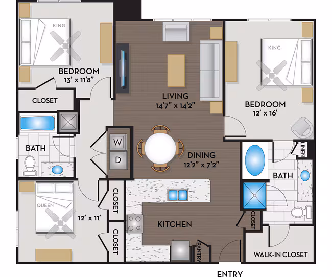 3 Beds • 2 Bath 6302 floor plan