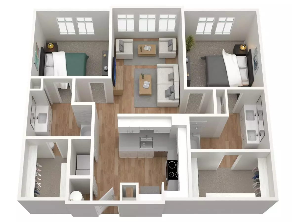 2 Beds • 2 Bath 252 floor plan