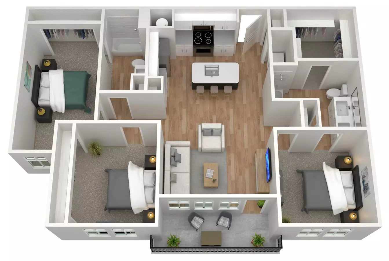 3 Beds • 2 Bath 306 floor plan