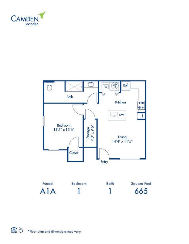 1 Bed • 1 Bath 2427 floor plan